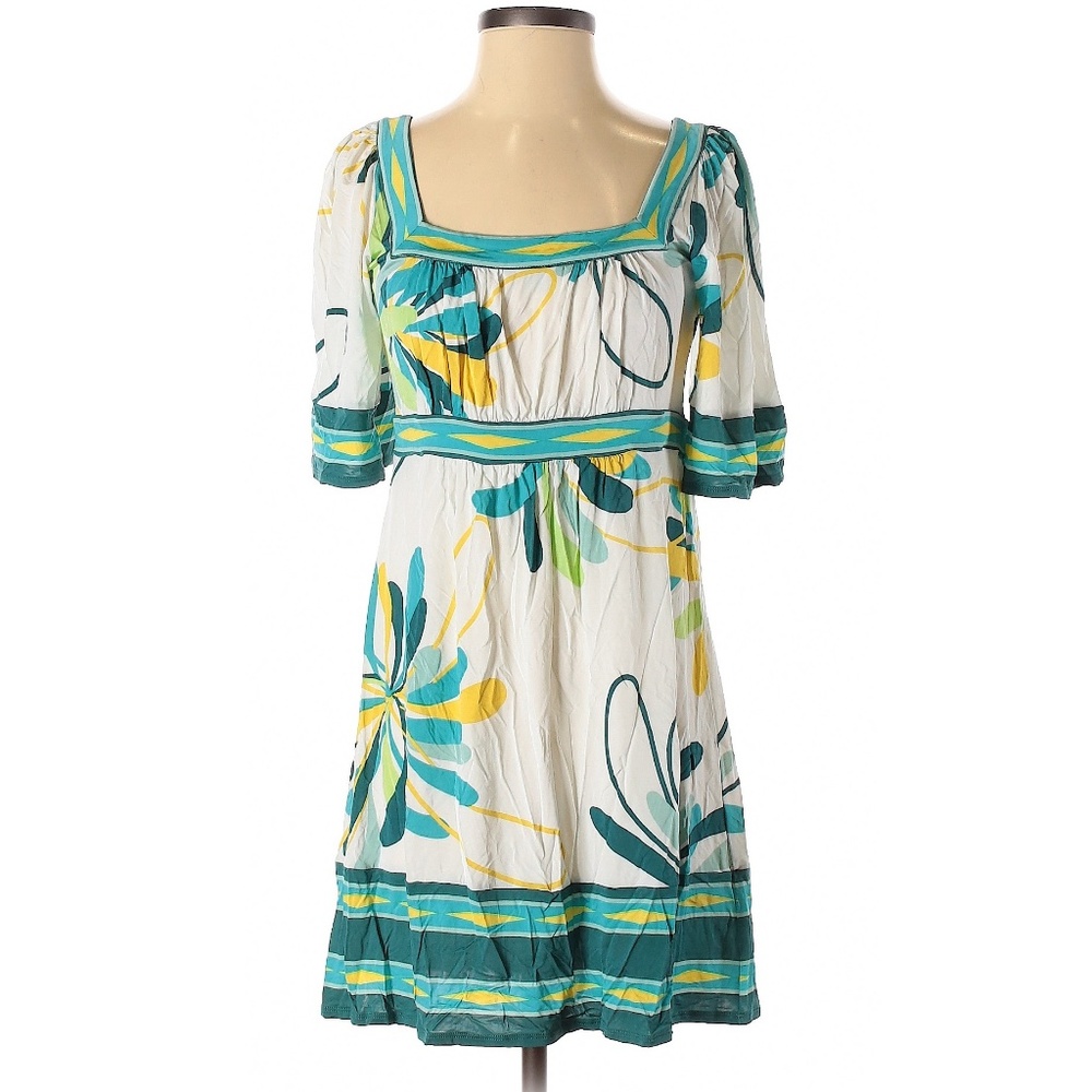 BCBGMAXAZRIA Tropical Print Boho Casual Dress Size Small ~ Casual / Office